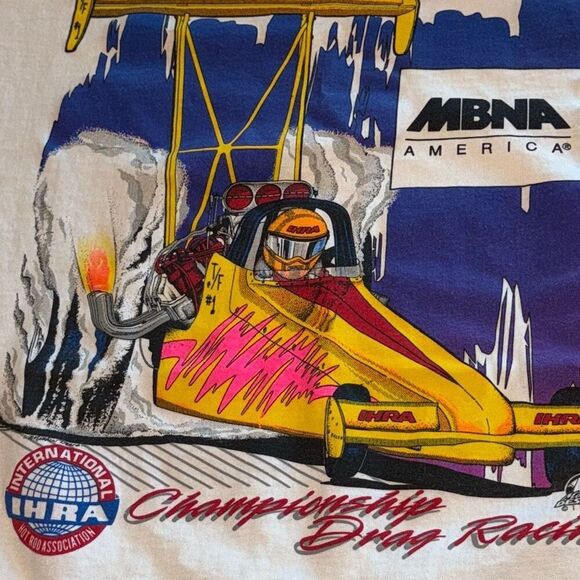 Vintage 90’s Drag Racing Bright Graphic Single Stitch T-Shirt Size XL - Picture 8 of 15